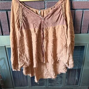 Boho Style Brown Blouse